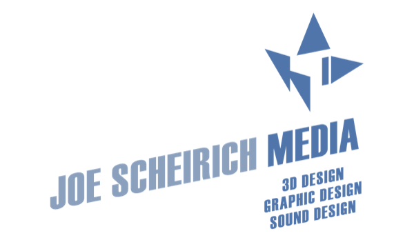 Joe Scheirich Media logo — 3D design, graphic design, sound design