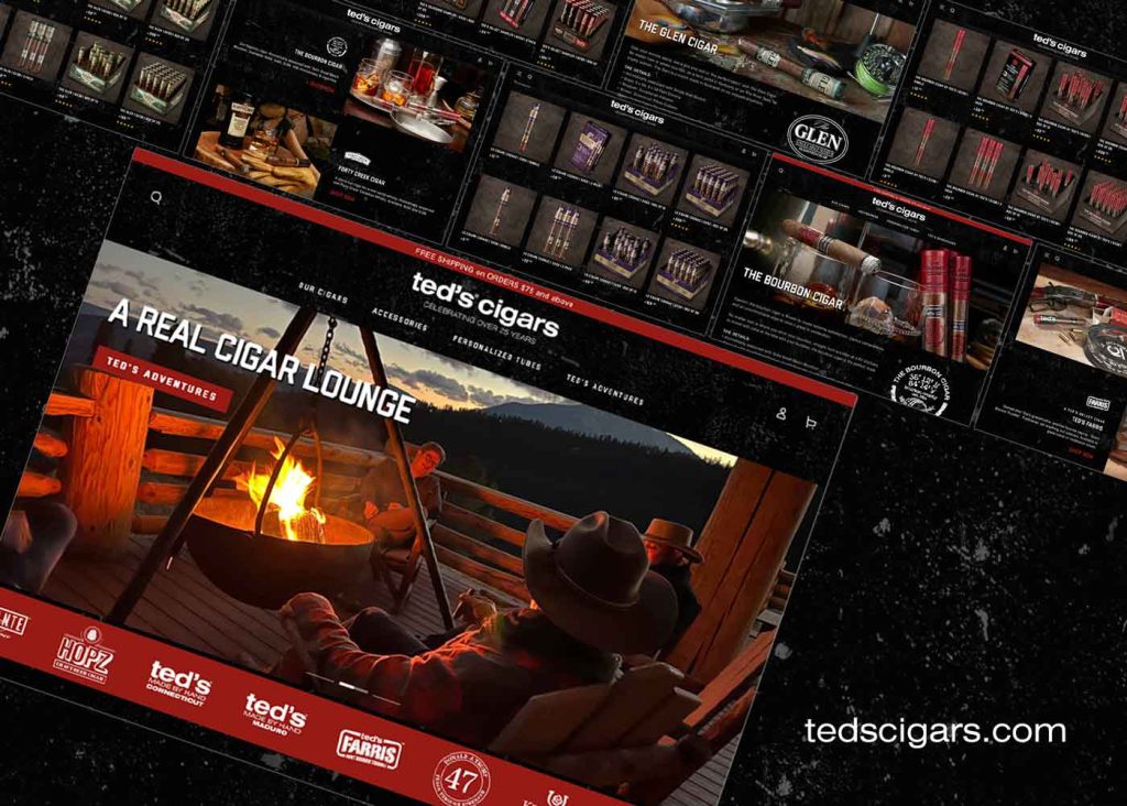 Ted's Cigars Website — tedscigarsdotcom parts design by Joe Scheirich Media